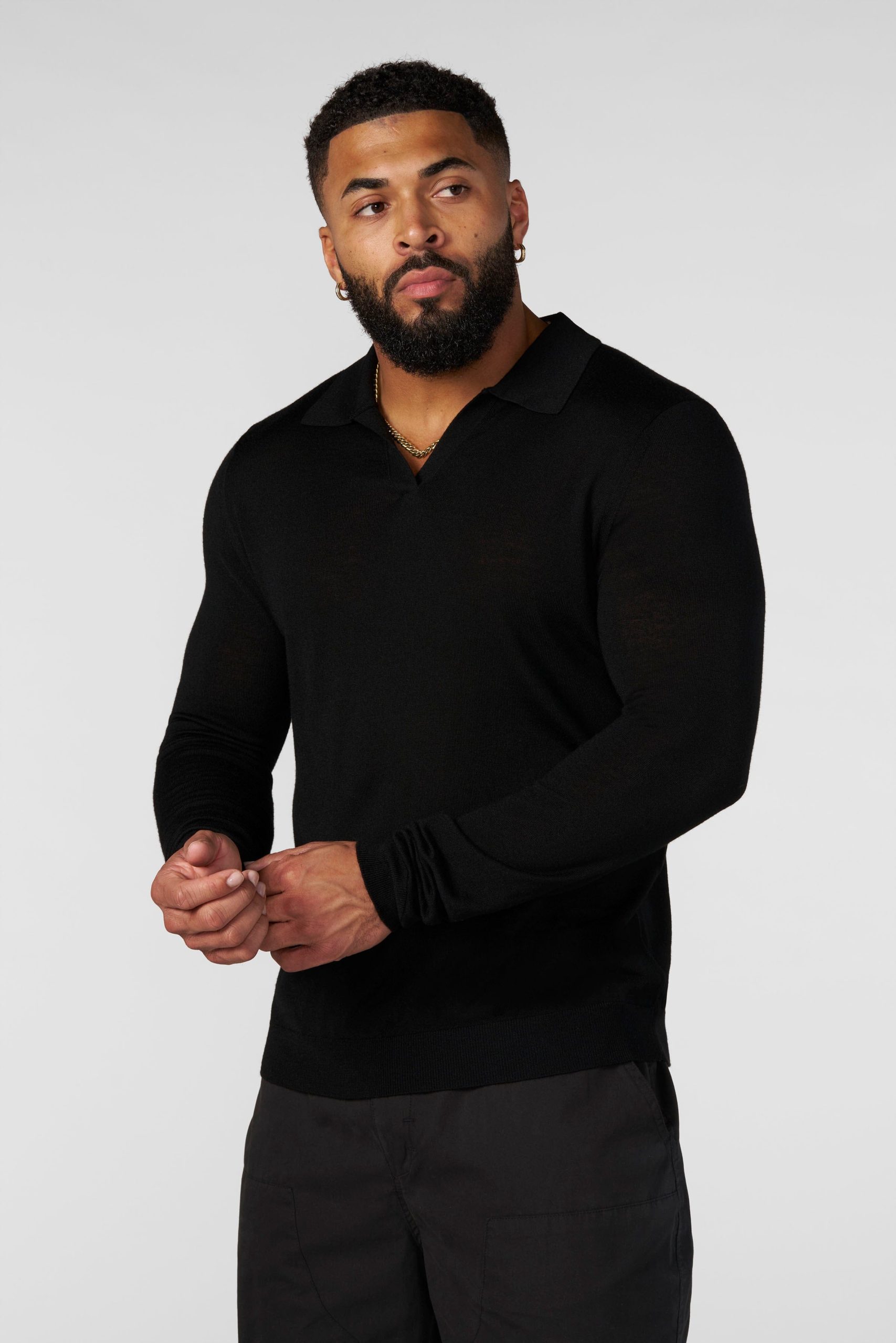 8018 - Monaco Wool Longsleeve Polo - Image 7