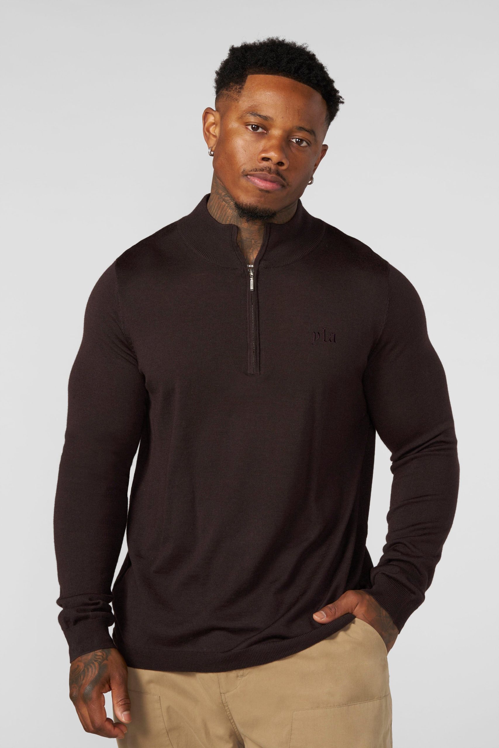 8048 - Monaco Wool Quarter-Zip Sweaters - Image 8