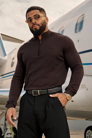 8048 - Monaco Wool Quarter-Zip Sweaters